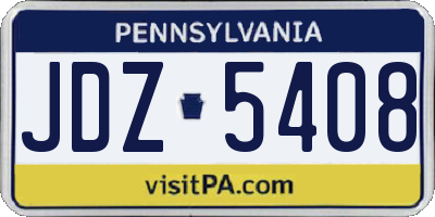 PA license plate JDZ5408