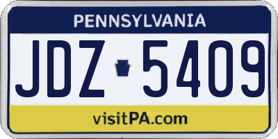 PA license plate JDZ5409