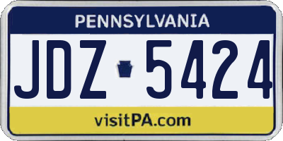 PA license plate JDZ5424