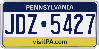 PA license plate JDZ5427