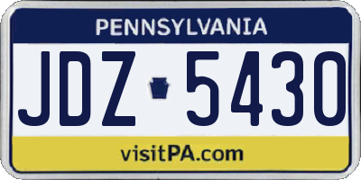 PA license plate JDZ5430