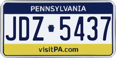 PA license plate JDZ5437