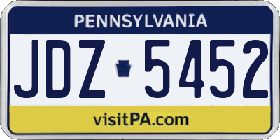 PA license plate JDZ5452