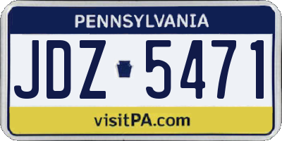 PA license plate JDZ5471