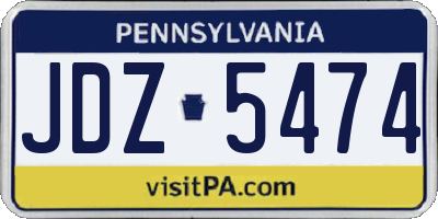 PA license plate JDZ5474