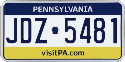 PA license plate JDZ5481