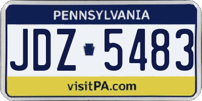 PA license plate JDZ5483