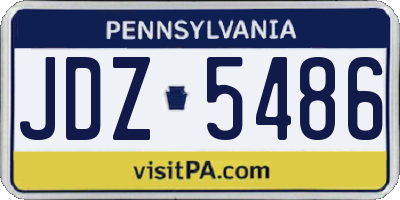 PA license plate JDZ5486