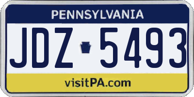 PA license plate JDZ5493