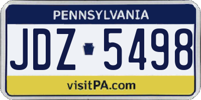 PA license plate JDZ5498