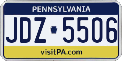 PA license plate JDZ5506