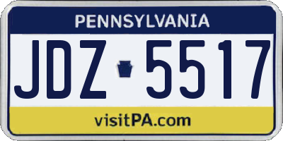 PA license plate JDZ5517