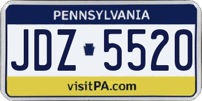 PA license plate JDZ5520
