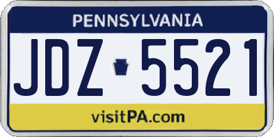 PA license plate JDZ5521