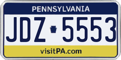 PA license plate JDZ5553