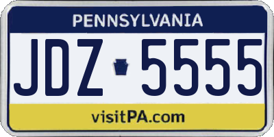 PA license plate JDZ5555