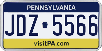 PA license plate JDZ5566