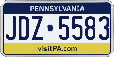 PA license plate JDZ5583