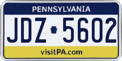 PA license plate JDZ5602