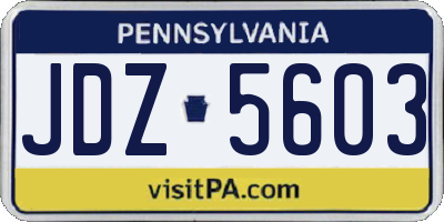 PA license plate JDZ5603