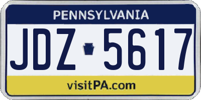 PA license plate JDZ5617