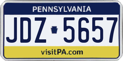 PA license plate JDZ5657