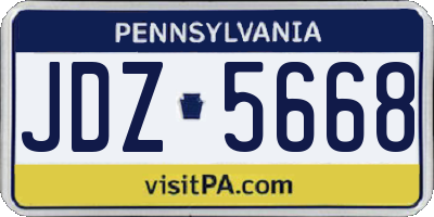 PA license plate JDZ5668