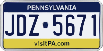 PA license plate JDZ5671