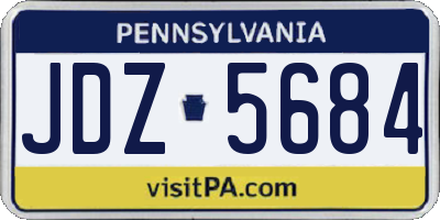 PA license plate JDZ5684