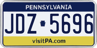 PA license plate JDZ5696