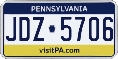 PA license plate JDZ5706