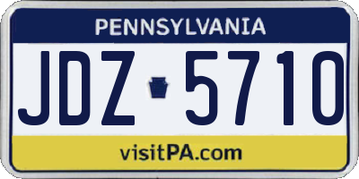 PA license plate JDZ5710