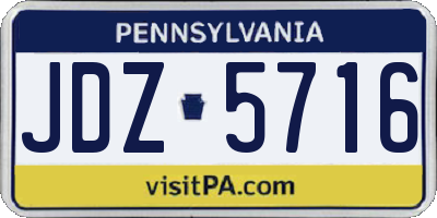 PA license plate JDZ5716