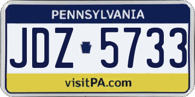 PA license plate JDZ5733