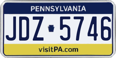 PA license plate JDZ5746