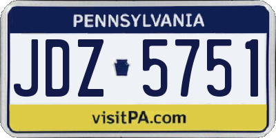 PA license plate JDZ5751
