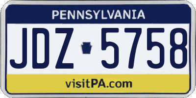 PA license plate JDZ5758