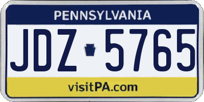 PA license plate JDZ5765