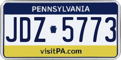 PA license plate JDZ5773