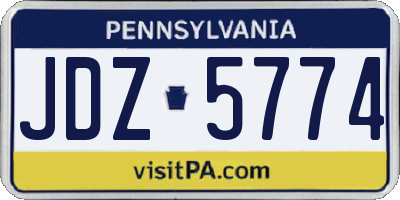 PA license plate JDZ5774