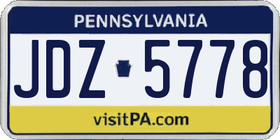 PA license plate JDZ5778