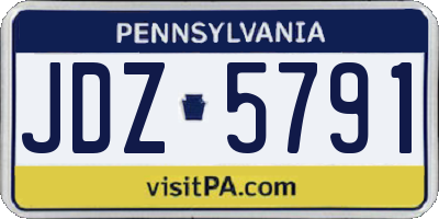PA license plate JDZ5791