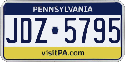 PA license plate JDZ5795