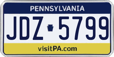 PA license plate JDZ5799
