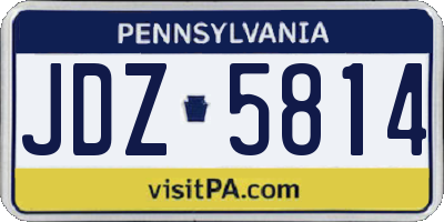 PA license plate JDZ5814