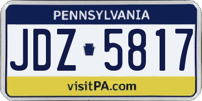 PA license plate JDZ5817