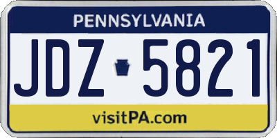 PA license plate JDZ5821