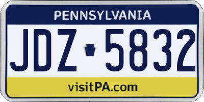 PA license plate JDZ5832