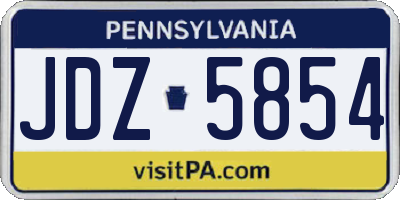 PA license plate JDZ5854