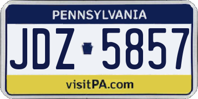 PA license plate JDZ5857